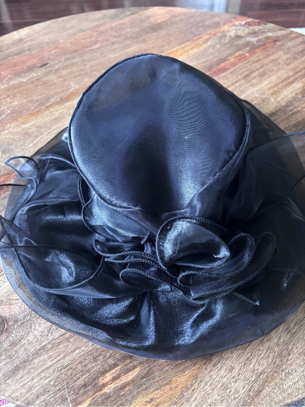 Elegant Black Women’s Organza Floral Hat